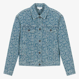 MARC JACOBS-Teen Boys Blue Jacquard Denim Jacket | Childrensalon Outlet