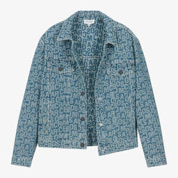 MARC JACOBS-Teen Boys Blue Jacquard Denim Jacket | Childrensalon Outlet