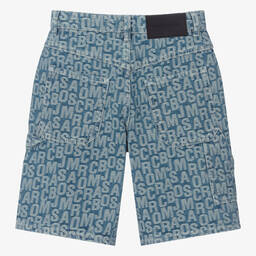 MARC JACOBS-Teen Boys Blue Jacquard Denim Shorts | Childrensalon Outlet