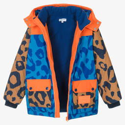 MARC JACOBS-Teen Boys Blue Leopard Print Ski Coat | Childrensalon Outlet