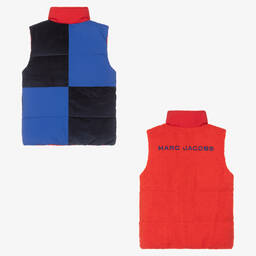 MARC JACOBS-Сине-красный двусторонний флисовый жилет | Childrensalon Outlet