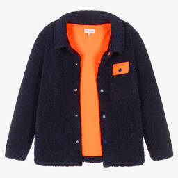 MARC JACOBS-Teen Boys Blue Sherpa Fleece Jacket | Childrensalon Outlet