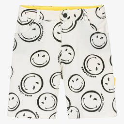 MARC JACOBS-Teen Boys Ivory Smiley Face Shorts | Childrensalon Outlet