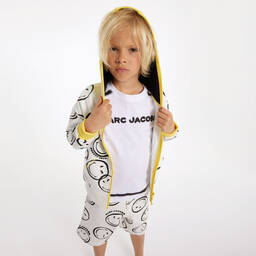 MARC JACOBS-Teen Boys Ivory Smiley Face Shorts | Childrensalon Outlet