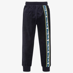 MARC JACOBS-Teen Boys Navy Blue Velour Joggers | Childrensalon Outlet