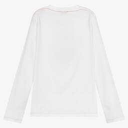 MARC JACOBS-توب قطن جيرسي عضوي لون أبيض تينز ولادي | Childrensalon Outlet