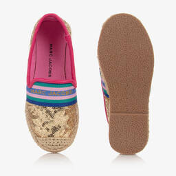 MARC JACOBS-Teen Girls Gold Sequin Espadrilles | Childrensalon Outlet