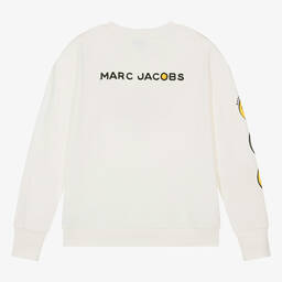 MARC JACOBS-Teen Girls Ivory Smiley Face Sweatshirt | Childrensalon Outlet