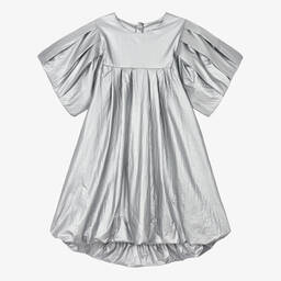 MARC JACOBS-Teen Girls Metallic Silver Puffed Dress | Childrensalon Outlet