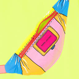 MARC JACOBS-Неоново-желтое платье с принтом-сумкой для подростков | Childrensalon Outlet