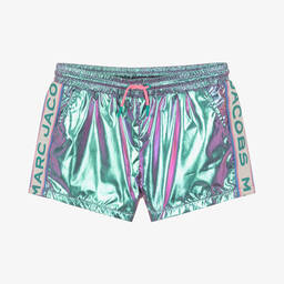 MARC JACOBS-Teen Girls Pink & Blue Iridescent Shorts | Childrensalon Outlet