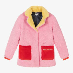 MARC JACOBS-Teen Girls Pink Faux Fur Coat | Childrensalon Outlet