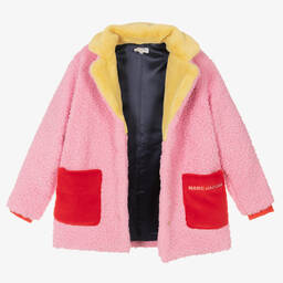 MARC JACOBS-Teen Girls Pink Faux Fur Coat | Childrensalon Outlet
