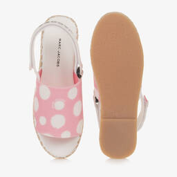 MARC JACOBS-Teen Girls Pink Polka Dot Espadrille Sandals | Childrensalon Outlet