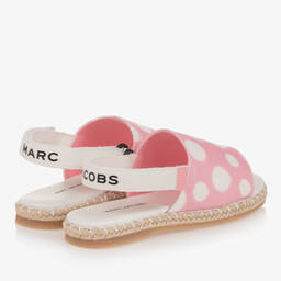 MARC JACOBS-Teen Girls Pink Polka Dot Espadrille Sandals | Childrensalon Outlet
