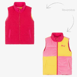 MARC JACOBS-Teen Girls Reversible Pink & Yellow Gilet | Childrensalon Outlet