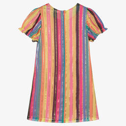 MARC JACOBS-فستان تينز بناتي شيفون مقلم لون زهري | Childrensalon Outlet