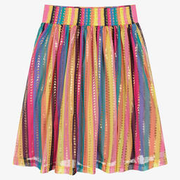 MARC JACOBS-Teen Girls Striped Chiffon Logo Skirt | Childrensalon Outlet