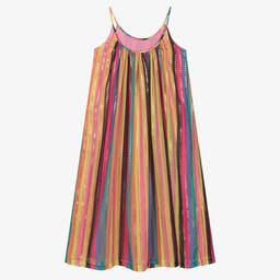 MARC JACOBS-فستان ماكسي تينز بناتي شيفون مقلم ألوان | Childrensalon Outlet