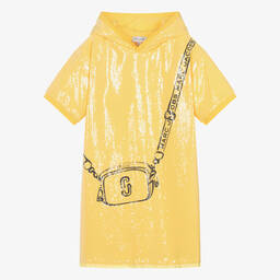 MARC JACOBS-Teen Girls Yellow Hooded Sequin Dress | Childrensalon Outlet