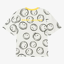 MARC JACOBS-Teen Ivory Smiley Face T-Shirt | Childrensalon Outlet