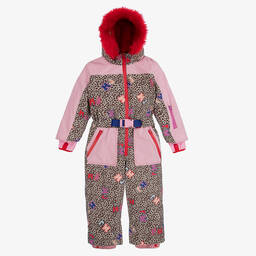 MARC JACOBS-Розовый зимний комбинезон с животным принтом для подростков | Childrensalon Outlet