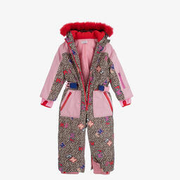 MARC JACOBS-Розовый зимний комбинезон с животным принтом для подростков | Childrensalon Outlet