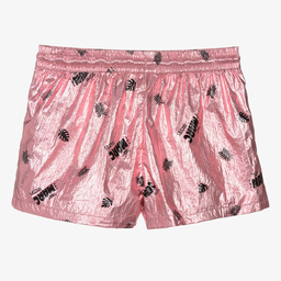 MARC JACOBS-Teen Pink Foil Logo Shorts | Childrensalon Outlet