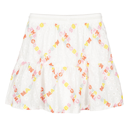 MARC JACOBS-Teen White Logo Cotton Skirt | Childrensalon Outlet