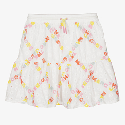 MARC JACOBS-Teen White Logo Cotton Skirt | Childrensalon Outlet
