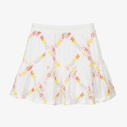 MARC JACOBS-Белая юбка с вышивкой английской гладью | Childrensalon Outlet