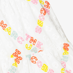 MARC JACOBS-Белая юбка с вышивкой английской гладью | Childrensalon Outlet
