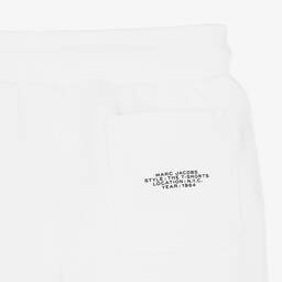 MARC JACOBS-White Cotton Logo Shorts | Childrensalon Outlet