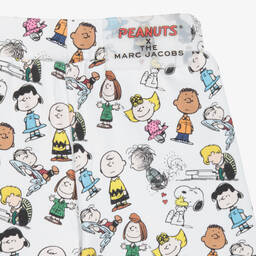 MARC JACOBS- White Jersey Peanuts Shorts | Childrensalon Outlet