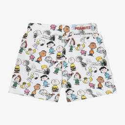 MARC JACOBS- White Jersey Peanuts Shorts | Childrensalon Outlet