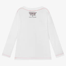 MARC JACOBS-White Organic Cotton Looney Tunes Top | Childrensalon Outlet