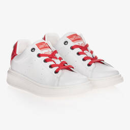 MARC JACOBS-White & Red Leather Trainers | Childrensalon Outlet