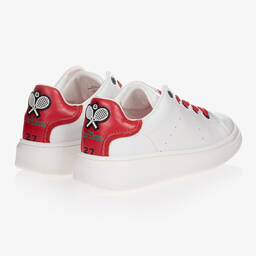 MARC JACOBS-White & Red Leather Trainers | Childrensalon Outlet