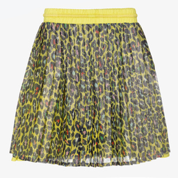 MARC JACOBS-Yellow Cheetah Pleated Skirt | Childrensalon Outlet