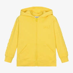 MARC JACOBS-Yellow Embossed Cotton Hoodie | Childrensalon Outlet