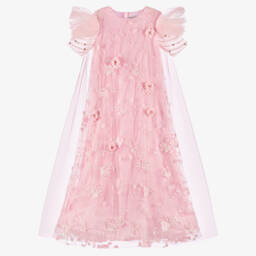 Marchesa Kids Couture-Girls Blush Lace Tulle Gown | Childrensalon Outlet