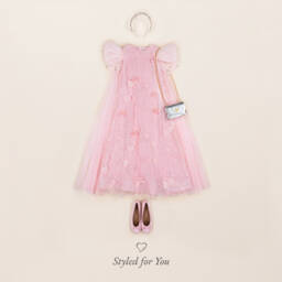 Marchesa Kids Couture-Girls Blush Lace Tulle Gown | Childrensalon Outlet