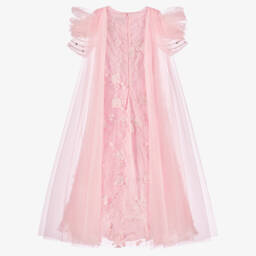 Marchesa Kids Couture-Girls Blush Lace Tulle Gown | Childrensalon Outlet