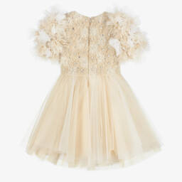 Marchesa Kids Couture-Girls Cream Floral Embellished Dress | Childrensalon Outlet