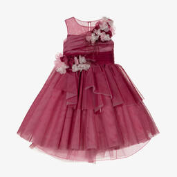 Marchesa Kids Couture-Розовое платье из тюля для девочек | Childrensalon Outlet