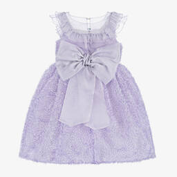 مارشيزا كيدز كوتور-فستان أورغانزا تول وحرير لون بنفسجي | Childrensalon Outlet