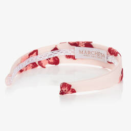 مارشيزا كيدز كوتور-طوق للشعر مطرز بورود تول لون زهري وأحمر للبنات | Childrensalon Outlet