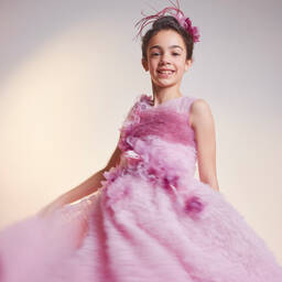 Marchesa Kids Couture-Girls Pink Ruffle Tulle Dress  | Childrensalon Outlet