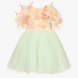 مارشيزا كيدز كوتور-فستان تول لون أخضر وزهري | Childrensalon Outlet