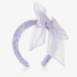 Marchesa Kids Couture-Lilac Purple Tulle & Silk Organza Hairband | Childrensalon Outlet